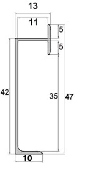 Алюминиевый скрытый плинтус Fezard ALP-GT40-12
