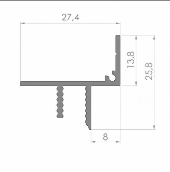 Плинтус скрытого монтажа потолочный Fezard ALP-PP10