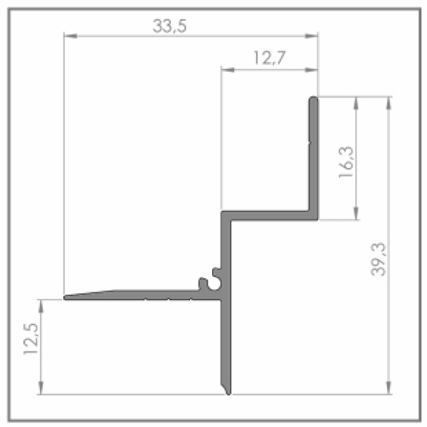 Плинтус скрытого монтажа потолочный Fezard ALP-PP12