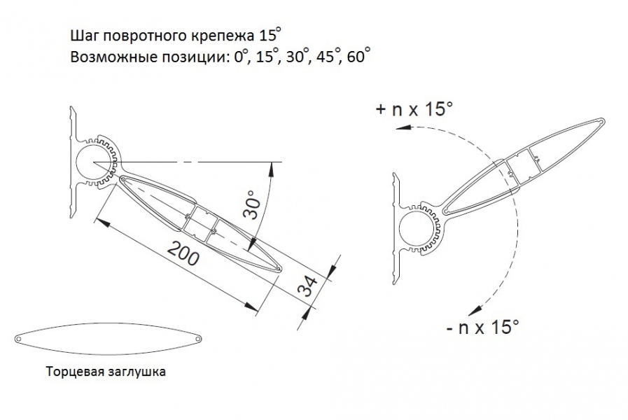 Крепеж поворотный для ламели Fezard LAM-U60